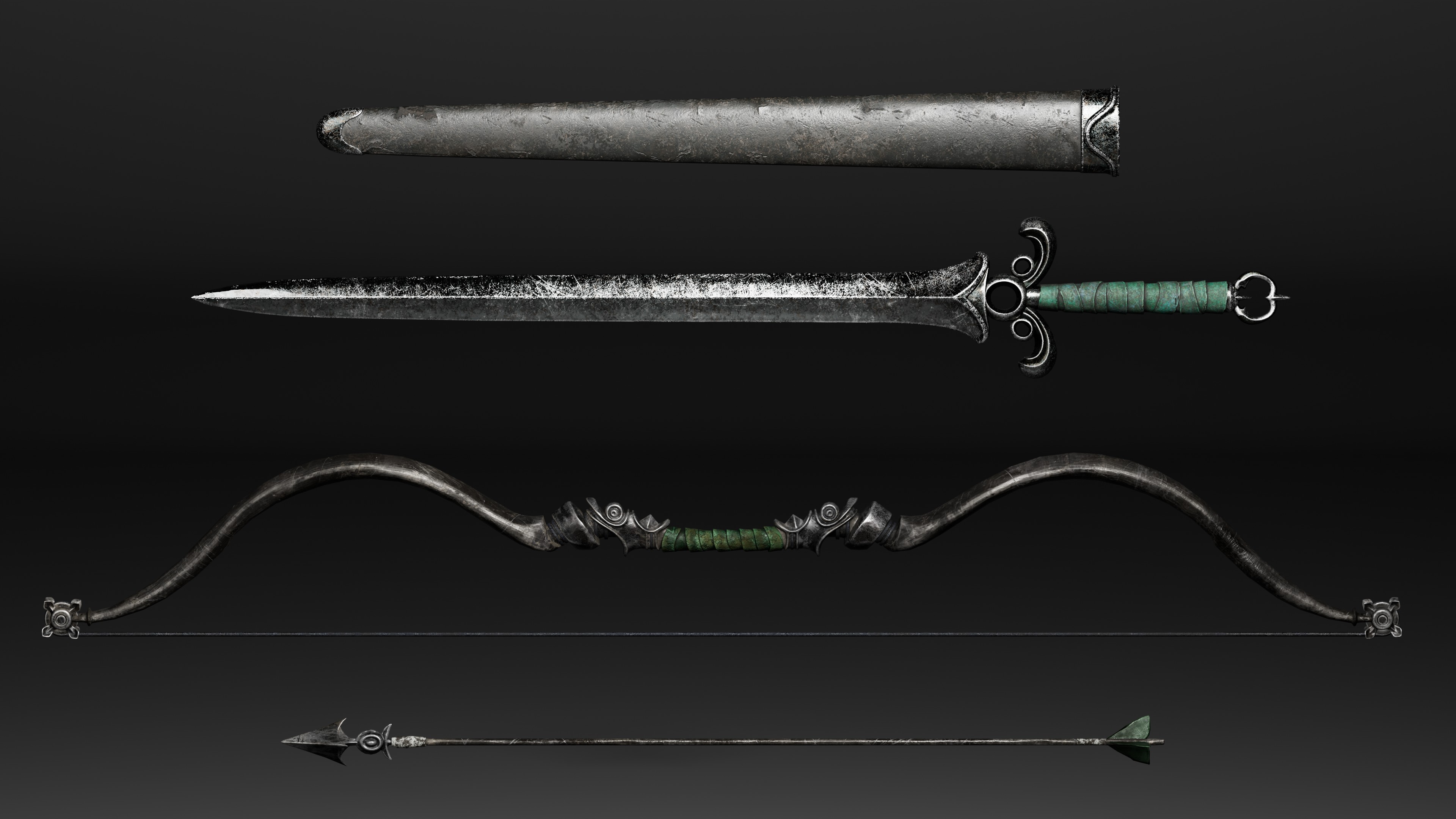 Phantom Blade Zero character props — flintlock pistol and dagger