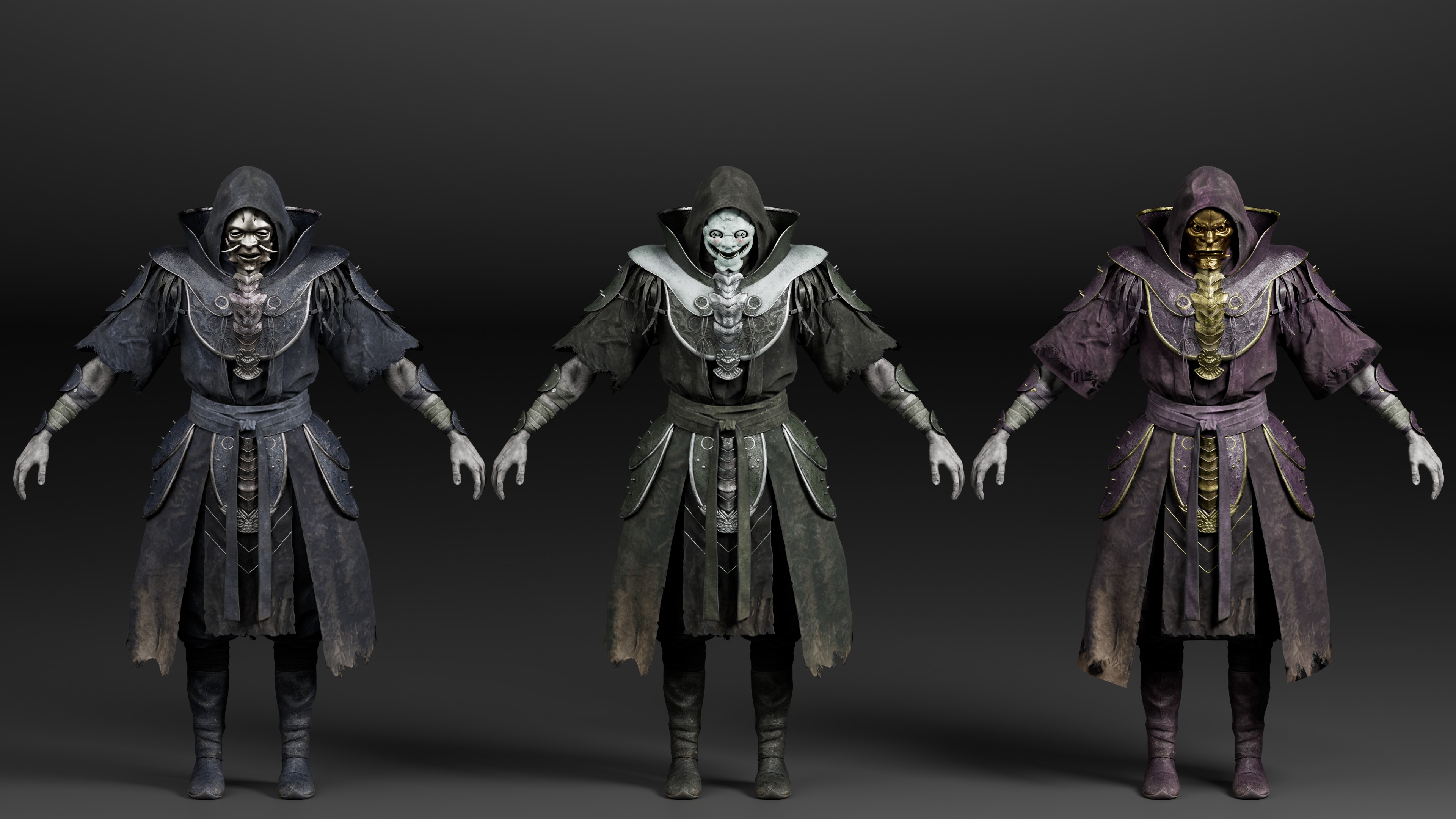Phantom Blade Zero character render — samurai and mage enemy characters