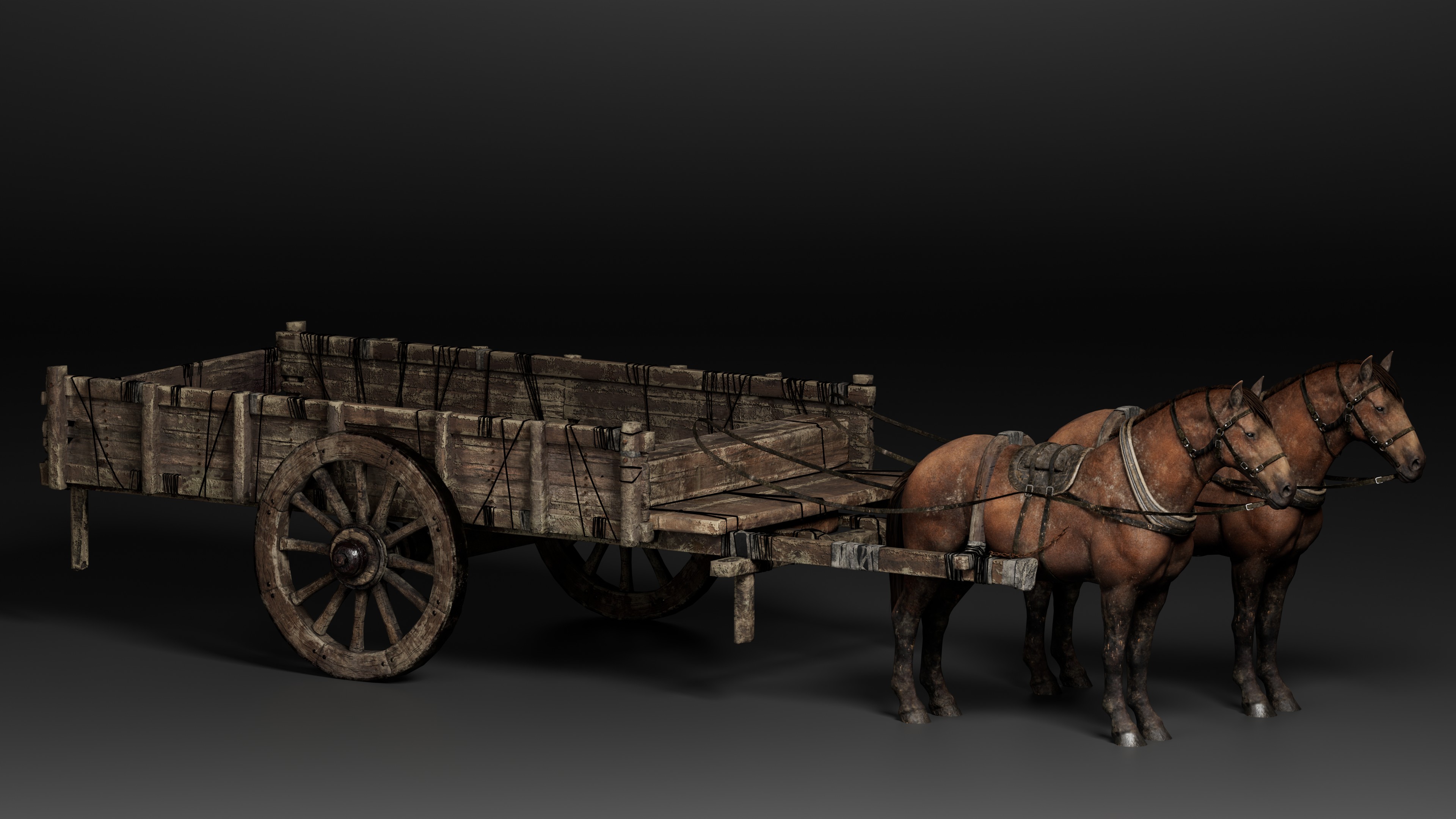 Phantom Blade Zero prop render — horse-drawn cart
