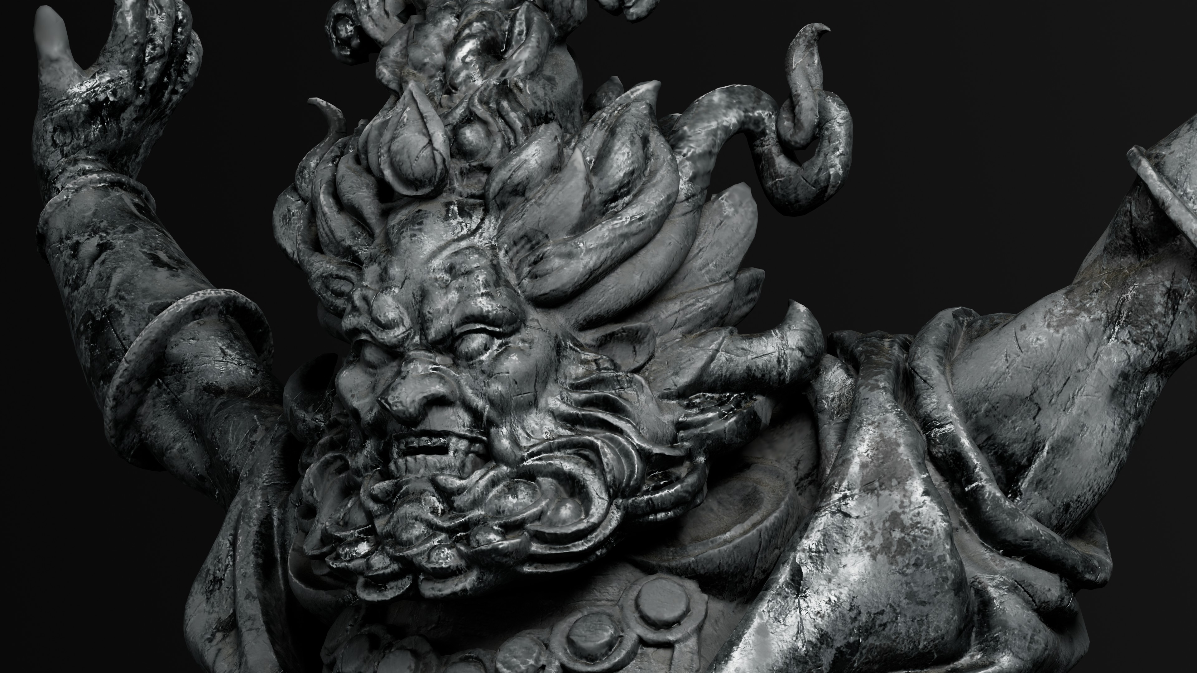 Phantom Blade Zero statue render — detail